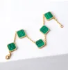 18K gold luxury brand clover designer charm bracelets for women sweet 4 leaf shining 18k gold elegant beauty nice bracelet jewelry gift