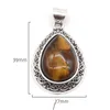 Natural Crystal Stone Water Drop Pendant Amethyst Tiger Eye Lapis Lazuli Rose Quartz Charms Halsband