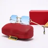 Neue Sonnenbrillen-Designer, modische Herren-Sonnenbrillen, Leopardenkopf-Polygon-Brillen, randlose Metallbrillen, Unisex-Fahrsonnenbrillen, Gafas de Sol UV400