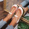 Sandálias 2022 Women Women Women clip-toe pérola Sapatos de plus size 43 Trendy Beach Pink Slip-On Y2302
