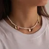 Collane con ciondolo Boho Collana di perline nere/bianche per le donne Ragazza Farfalla in metallo Gioielli Girocollo Regali Collares Para Mujer Goth Colar