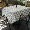 Сторонная ткань Recatngle Indoor Outdoor Waterpronation Tablecloth с зонтичным отверстием и молнией для патио садовой вечеринка BBQ 59x83.8 Inc