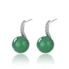 Brincos de Dangle Vintage Diamond Natural Green Emerald Earring para mulheres Jóias de gancho de orelha fina Aros Mujer Oreja Silver 925 Orecchini Girl