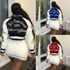 Kurtki damskie Y2K Bomber Women Hip Hop Harajuku Varsity Letterman Patchwork Leather Streetwear Coats Top 230224