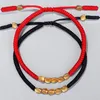 Braccialetti con ciondoli Fatti a mano buddista tibetano Intrecciato cotone Perline di rame Braccialetto regolabile con corda fortunata per donna Uomo Coppia di fili