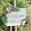 Decorative Flowers 2Pcs Faux Wedding Rose Arch Floral Fake Wreath For Reception Desk Background Lintel Decoration