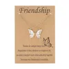 Fashion Good Friend Couple Butterfly Pendant Necklace With Card Jewelry Neckalces Gift Accessories Bulk Price