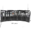 Makeup Brushes 24 Piece Brush Set Get Hair Leather Pouch Beauty Tool Coloris Professional Cosmetics Make Up Kit Drop Delivery Heal DHMPS