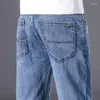 Jeans Masculino 2023 Calças Masculinas Finas Lisas Soltas Negócios Casual Roupas Simples Elásticas Calças Leves