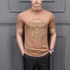 T-shirts pour hommes Casual Street Hommes Pull à col roulé Hip Hop Mode Slim Manches courtes Été Haute Qualité Tricoté T-ShirtMen's