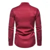 Chemises décontractées pour hommes PARKLEES chemise habillée d'affaires coupe ajustée pour hommes à manches longues couleur unie hommes travail bureau porter Camisas Para Hombre