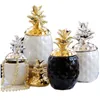 Decoratieve objecten Figurines Jieme keramische ambachten geschenken open deksel ananas ornamenten Nordic eenvoudige vochtbestendige doos opslagtank huiste decoratie 230224