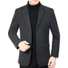 Abiti da uomo di alta qualità di marca moda slim fit blazer giacca intelligente elegante elegante vestito lavorato a maglia uomo cappotto casual abbigliamento uomo 2023 E829