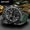 Wristwatches SANDA Top Luxury Watches Men Military Army Mens Watch Waterproof Sport Wristwatch Dual Display Watch Male Relogio Masculino 230223