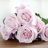 Decorative Flowers 10Heads Artificial Silk France Rose Wedding DecorFloral Bouqet Fake Flower Party Home Office Decor Accessory