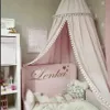 Myggnät Cotton Baby Room Decoration Balls Mosquito Net Kids Bed Curtain Canopy Round Crib Netting Tent POGRAPY PROPS BALDACHIN 245CM 230223