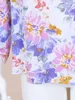 Women's Plus Size T-Shirt Finjani Fashion Woman Blouses Plus Size Women's Clothing Tie-Dye Print Doll-Sleeve Short Sleeve Tops 230224