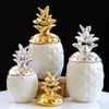 Decoratieve objecten Figurines Jieme keramische ambachten geschenken open deksel ananas ornamenten Nordic eenvoudige vochtbestendige doos opslagtank huiste decoratie 230224