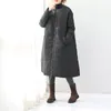 女性のトレンチコートクリアランス-2023女性冬の厚い白いアヒルダウンA -Type Long Paragraph Outerwear Thin Ladies文学シンプルコート