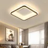 Plafonniers Noir Blanc Fini Moderne LED Pour Chambre Étude Salle Salon Carré/Ronde Lampe Luminaires