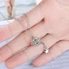 Collane con ciondolo Pianta squisita 5A Zirconia Piccola stella Placcato in argento Girocollo femminile Gioielli per feste di nozze per le donne