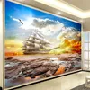 Bakgrundsbilder Anpassad 3D -väggmålning Modern Sunset Nature Landscape Po Wall Paper Fresco för vardagsrum tv -baksoffa Bakgrundsdekor som täcker