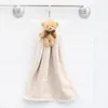 Towel 36CM 30CM Cartoon Animal Bear Hand 40g Absorbent Coral Fleece Bathroom Hanging