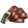 Belts Luxury Strap Male Waistband Top Quality Black Genuine Leather Belt Men Fashion Ratchet Automatic Buckle with Cow Leather Belt Z0223