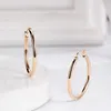 Hoop Earrings AU750 18K Solid Real Gold Fine Jewelry For Women