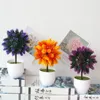 Decorative Flowers 1PC Artificial Green Plants Bonsai Simulation Plastic Small Tree Pot Plant Potted Ornaments Home Table Garden Decor