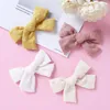 Аксессуары для волос Baby Pin Girs Bow Hairpins Cotton Linen Grampo de Cabelo для детей клип пледа Eping Cheveux 2pcs/лот