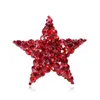 Брохи Blucome Christmas Brooch полная красная пятиконечная Star Corsage для женского детского свитера сумки хиджаб булавки повседневные ювелирные украшения.