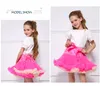 Sukienki dziewczyny Summer Cute Frocks Satin Lace Band Ceikins Tutu Knee Perm Spring Party Sukienka