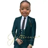 Ensembles de vêtements formel 3 pièces costume noir pour garçon boutons d'or enfant garçon costume de mariage veste gilet pantalon pour garçon enfants vêtements blazer ensembles W0224