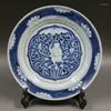 Bols Chinois Ancien Bleu Et Blanc Motif De Figure D'Enfant Assiette En Porcelaine