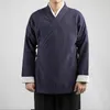 Mäns avslappnade skjortor kinesisk stil mäns retro skjorta tang kostym hanfu kontrastfärg långärmad jacka topp japansk gata kimono