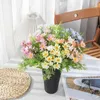 Decorative Flowers Artificial Small Daisy Flower Bouquets 1PC Fake Chamomile Silk For Wedding Home Office Decoration
