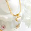 Chaines Ropuhov 2023 French blanc en forme de coeur blanc personnalisé lame de perle dorée dorée gadin gift gift trend bijou de bijoux pour les femmes