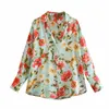 Women's Blouses Clothland Women Sweet Floral Blouse Turn Down Collar Long Sleeve Beach Wear Shirt Spring Cute Fashion Tops Blusa LA701