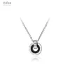 Choker ViiEee Mosaic Shell Acrylic Double Circle Pendant Jewelry Stainless Steel Wedding Chain Necklaces For Women Girls VN19053