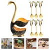 Ensembles de vaisselle Swan Dessert Spoon Metal Storage Rack Rack Set Set à cuillère à café de cuillères à olive