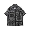 Camisas casuales para hombres Camisa de bandana Camisa de vestir de calle para mujeres Camisa de Paisley Camisa de playa de manga corta de hip-hop Z0224