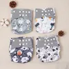 Pieluchy tkaniny elinfant 4pcsset myjna pieluszka ekologiczna pieluszka pieluszka moda nadruk wielokrotnego użytku majtki Dzieci Fit 0-2 lata 3-15 kg dziecko 230223