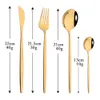 Conjuntos de utensílios de jantar 24pcs espelhos de talheres de jantar dourado Conjunto