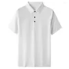 Hommes t-shirts homme été séchage rapide mercerisé T-shirt garçons respirant à manches courtes boutonné tenue de bureau Polo chemise de grande taille 4xl