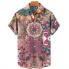 Chemises décontractées hommes T-shirt hawaïen pour hommes 3D fleur rose imprimé plage été à manches courtes chemise de mode pour hommes vêtements de plage décontracté vêtements vintage Z0224