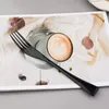 Dinnerware Sets 4pcs Stainless Steel Cutlery Set Mirror Flatware Western Style Black Fork Spoon Knife Accessories Silverware