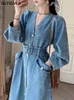 robe de denim aline