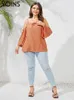 Damen Plus Size T-Shirt YOINS Damen Sexy Schulterfreie Hemden Mode Herbst Langarmblusen Casual Solide Party Streetwear Tunika Tops Plus Size 230224