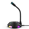 K98 Desktop Microphone With RGB Colorful Light Computer Game Live Broadcast, Plug and Play, Noise Reduction